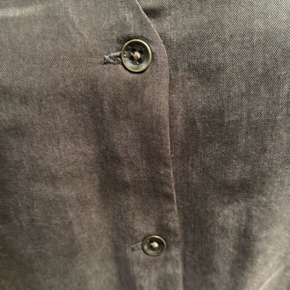 Rag & Bone charcoal tencel dropped drawstring waist button front shirtdress. Sm - Picture 11 of 11